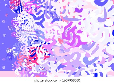 Light Purple, Pink vector template with chaotic shapes. Colorful chaotic forms with gradient in modern style. Background for a cell phone.