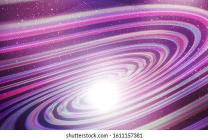 Light Purple, Pink vector template with space stars. Glitter abstract illustration with colorful cosmic stars. Pattern for astrology websites.