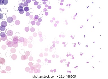 Light Purple, Pink vector template with circles. Blurred bubbles on abstract background with colorful gradient. Pattern for beautiful websites.