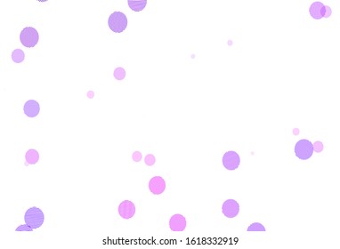 Light Purple, Pink vector template with circles. Blurred decorative design in abstract style with bubbles. Design for poster, banner of websites.