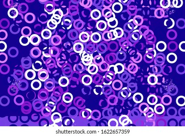Light Purple, Pink vector template with circles. Beautiful colored illustration with blurred circles in nature style. Pattern for futuristic ad, booklets.