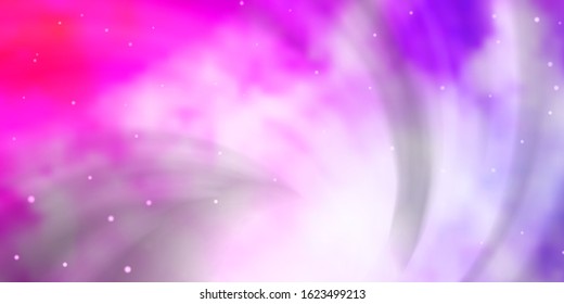 Light Purple, Pink vector template with neon stars. Colorful illustration with abstract gradient stars. Best design for your ad, poster, banner.
