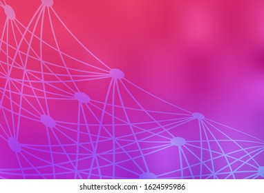 Light Purple, Pink vector template with artificial intelligence structure. Shining illustration with AI shapes on abstract template. Pattern for science, futuristic designs.