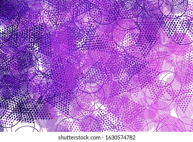 Light Purple, Pink vector template with crystals, circles. Modern abstract illustration with colorful dots, lines. Pattern for booklets, leaflets