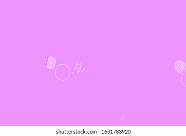 Light Purple, Pink vector template with crystals, circles. Abstract gradient illustration with circles, triangles. Best design for poster, banner.