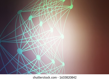 Light Purple, Pink vector template with artificial intelligence structure. Shining colorful illustration with real structure of AI. Pattern for science, futuristic designs.