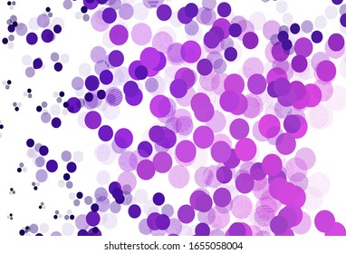 Light Purple, Pink vector template with circles. Blurred bubbles on abstract background with colorful gradient. Pattern for textures of wallpapers.