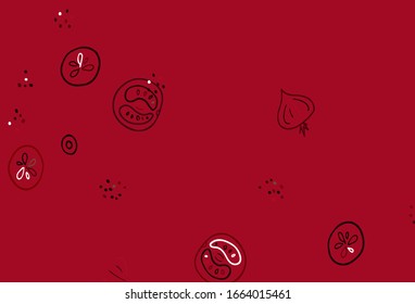 Planta vectorial rosa pálido con harina orgánica. Ilustración con un conjunto de alimentos frescos en estilo doodle. Patrón de menú de cafés, bares, restaurantes.