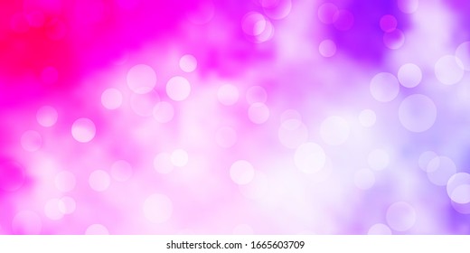 Light Purple, Pink vector template with circles. Modern abstract illustration with colorful circle shapes. Design for your commercials.