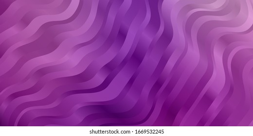 Light Purple, Pink vector template with lines. Colorful illustration with curved lines. Best design for your ad, poster, banner.