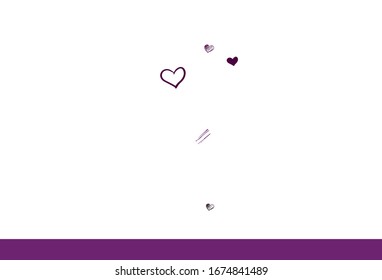 Light Purple, Pink vector template with doodle hearts. Beautiful celebration style hearts on abstract illustration. Design for a business advert of anniversary.