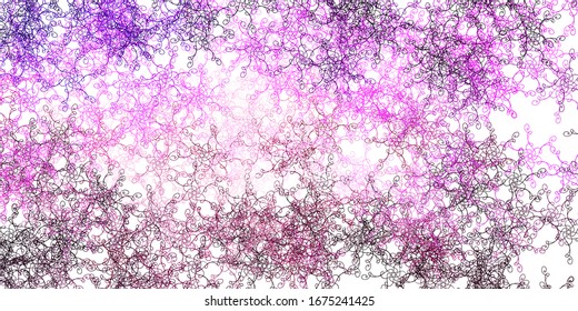 Plantilla vectorial rosa pálido con líneas. Ilustración en estilo de medio tono con curvas degradadas. Patrón para sitios web, páginas de inicio.
