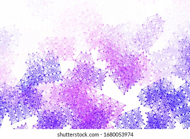 Light Purple, Pink vector template with artificial intelligence structure. Colored AI structure with gradient lines and dots. Template for ads of intellect, innovations.