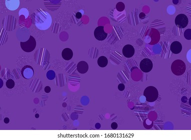 Light Purple, Pink vector template with circles. Glitter abstract illustration with blurred drops of rain. Pattern for beautiful websites.