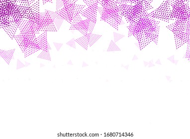 Planta vectorial rosa pálido con cristales, círculos. Decoración de estilo abstracto con líneas, puntos. Plantilla moderna para la página de inicio.