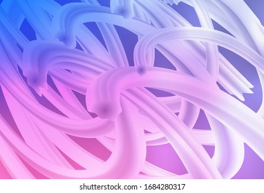 Light Purple, Pink vector template with curved lines. Creative illustration in halftone style with gradient. A completely new design for your business.