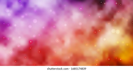 Light Purple, Pink vector template with neon stars. Decorative illustration with stars on abstract template. Design for your business promotion.