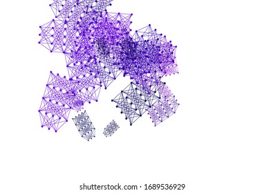 Light Purple, Pink vector template with artificial intelligence structure. Colorful design in simple style with AI links. Pattern for  poster, banner of technology.
