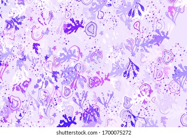 Plantilla vectorial rosa pálido con formas caóticas. Ilustración abstracta moderna con formas aleatorias coloridas. Diseño elegante para tapizados.