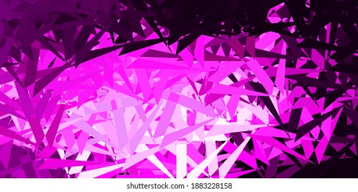 Plantilla vectorial rosa y púrpura claro con formas triangulares. Ilustración abstracta inteligente con formas triangulares de estilo moderno. Patrón de fondo de pantalla.
