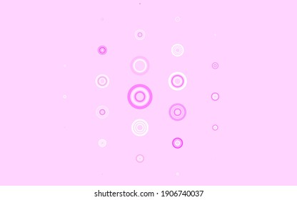 Light Purple, Pink vector template with circles. Blurred decorative design in abstract style with bubbles. Pattern for beautiful websites.