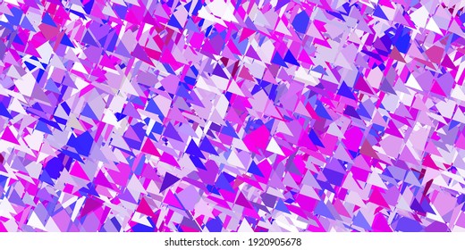 Light purple, pink vector template with triangle shapes. Outstanding abstract illustration with range of colorful triangles. An easy addition to your commertials.