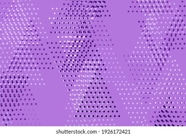 Light Purple, Pink vector template with crystals, circles. Modern abstract illustration with colorful dots, lines. Pattern for booklets, leaflets