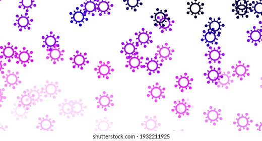 Light purple, pink vector template with flu signs. Colorful abstract illustration with gradient medical shapes. Best design for quarantine events.
