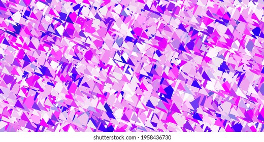 Light purple, pink vector template with triangle shapes. Illustration with abstract colorful triangle shapes. Pattern for wallpapers.