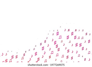 Light Purple, Pink vector template with musical symbols. Shining illustration of colorful gradient music notes. Template for fasion magazines.