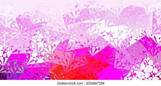 Planta vectorial rosa pálido con formas triangulares. Ilustración con formas triangulares coloridas abstractas. Plantilla para comerciales.