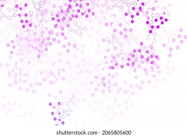 Light Purple, Pink vector template with artificial intelligence structure. Abstract illustration with links and dots of AI. Smart design for promotion of bid data.