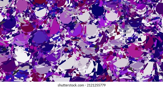 Planta vectorial rosa pálido con formas triangulares. Ilustración abstracta sobresaliente con una gama de triángulos coloridos. Diseño para sus fondos de escritorio.