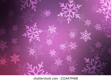 Hellviolett, rosafarbene Vektorvorlage im Karneval-Stil. Farbige Illustration mit Weihnachtssimbols und -zeichen. Muster für Broschüren, Lehrblätter.