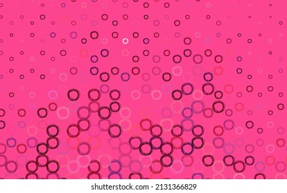 Light Purple, Pink vector template with circles. Blurred bubbles on abstract background with colorful gradient. Design for poster, banner of websites.