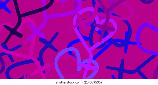 Light Purple, Pink vector template with businesswoman signs. Abstract illustration with a depiction of women's power. Elegant design for wallpapers.