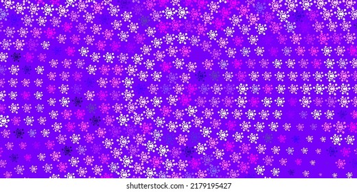 Light Purple, Pink vector template with flu signs. Smart illustration with covid signs in decorative style. Best design for quarantine events.