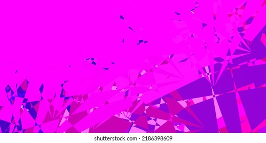 Light Purple, Pink vector template with triangle shapes. Simple design in abstract style with triangles, lines. Landing pages material.