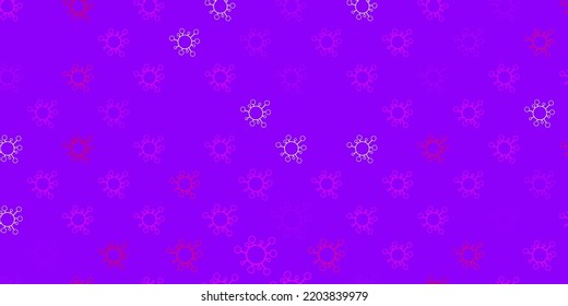 Light purple, pink vector template with flu signs. Colorful  gradient illness symbols in simple abstract style. Wallpaper for health protection.