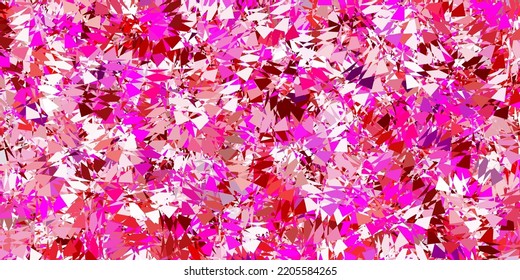 Plantilla vectorial rosa y púrpura claro con formas triangulares. Diseño sencillo de estilo abstracto con triángulos, líneas. Diseño para sus fondos de escritorio.