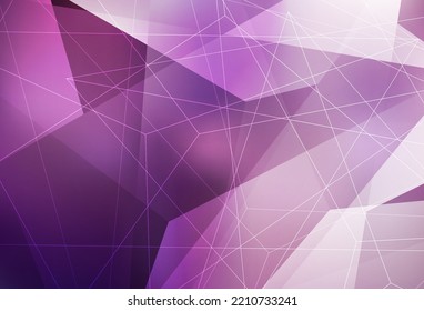 Light Purple, Pink vector template with crystals, triangles. Glitter abstract illustration with triangular shapes. Modern design for your business card.