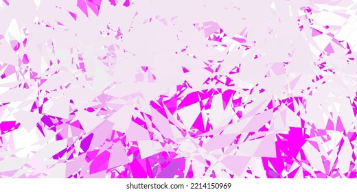 Plantilla vectorial rosa y púrpura claro con formas triangulares. Ilustración con formas triangulares coloridas abstractas. Patrón para promociones.