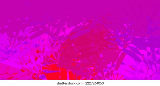 Planta vectorial rosa pálido con formas triangulares. Formas triangulares con gradiente colorido en estilo abstracto. Patrón de fondo de pantalla.
