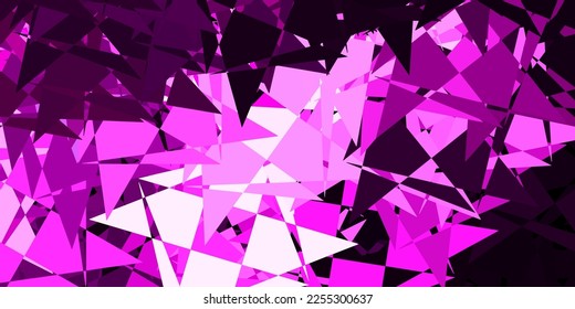 Light purple, pink vector template with triangle shapes. Outstanding abstract illustration with range of colorful triangles. Start design for insperarion.