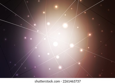 Hellviolett, rosafarbene Vektorvorlage mit Kristallen, Kreisen. Illustration mit einer Reihe von bunten Kreisen, Dreiecken. Elegantes Design für Bildschirmhintergründe.