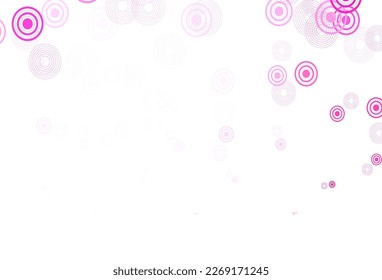 Light Purple, Pink vector template with circles. Modern abstract illustration with colorful water drops. New template for your brand book.