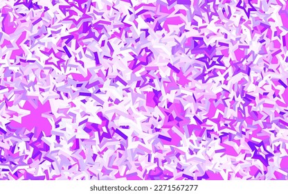 Light Purple, Pink vector template with sky stars. Shining colored illustration with stars. Pattern for futuristic ad, booklets.
