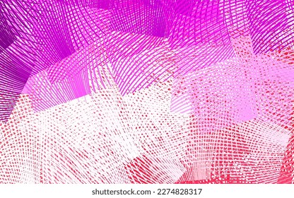 Púrpura claro, plantilla de vector rosa con líneas dobladas. Ilustración abstracta colorida con líneas de degradado. Plantilla sencilla para su diseño.