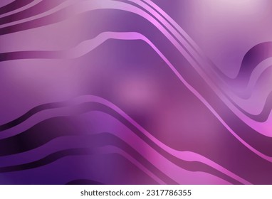 Light Purple, Pink vector template with bent lines. Colorful gradient illustration in simple style with lines. Abstract design for your web site.