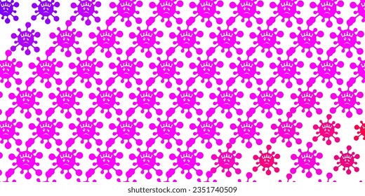 Light Purple, Pink vector template with flu signs. Simple design in abstract style with infection forms. Design for biohazard warning.